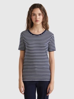 Zdjęcie produktu Benetton, Crew Neck Striped T-shirt, size XL, Dark Blue, Women United Colors of Benetton