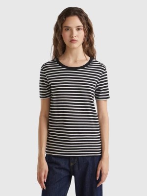 Zdjęcie produktu Benetton, Crew Neck Striped T-shirt, size XS, Black, Women United Colors of Benetton