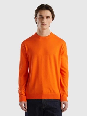 Zdjęcie produktu Benetton, Crew Neck Sweater In 100% Cotton, size L, Orange, Men United Colors of Benetton