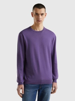 Zdjęcie produktu Benetton, Crew Neck Sweater In 100% Cotton, size L, Violet, Men United Colors of Benetton