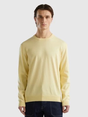 Zdjęcie produktu Benetton, Crew Neck Sweater In 100% Cotton, size L, Yellow, Men United Colors of Benetton