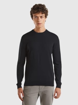 Zdjęcie produktu Benetton, Crew Neck Sweater In 100% Cotton, size XL, Black, Men United Colors of Benetton