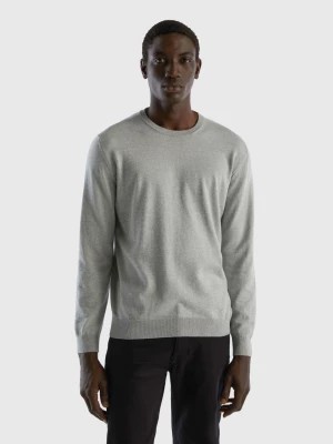 Zdjęcie produktu Benetton, Crew Neck Sweater In 100% Cotton, size XL, Light Gray, Men United Colors of Benetton