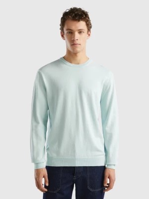 Zdjęcie produktu Benetton, Crew Neck Sweater In 100% Cotton, size XS, Aqua, Men United Colors of Benetton