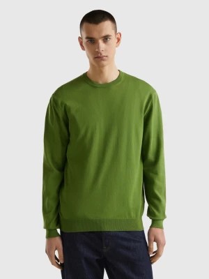 Zdjęcie produktu Benetton, Crew Neck Sweater In 100% Cotton, size XS, Military Green, Men United Colors of Benetton