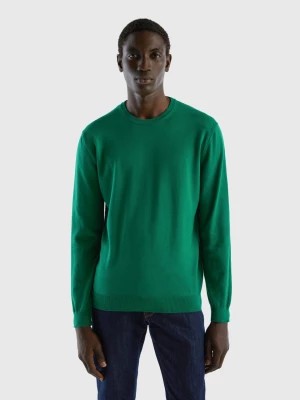 Zdjęcie produktu Benetton, Crew Neck Sweater In 100% Cotton, size XXL, Dark Green, Men United Colors of Benetton