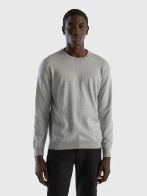 Zdjęcie produktu Benetton, Crew Neck Sweater In 100% Cotton, size XXL, Light Gray, Men United Colors of Benetton