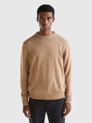 Zdjęcie produktu Benetton, Crew Neck Sweater In Cashmere And Wool Blend, size XL, Beige, Men United Colors of Benetton