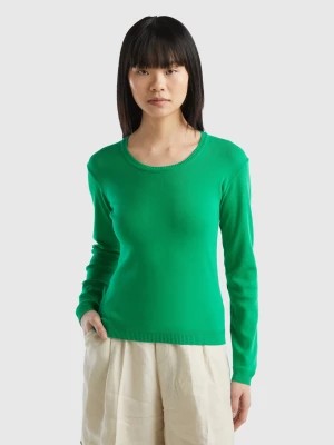 Zdjęcie produktu Benetton, Crew Neck Sweater In Pure Cotton, size L, Green, Women United Colors of Benetton
