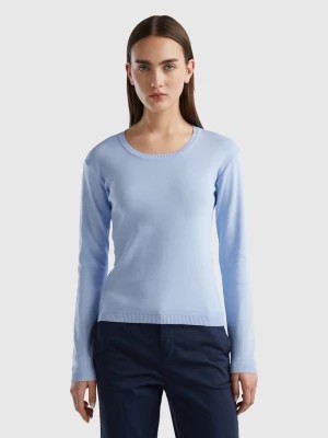 Zdjęcie produktu Benetton, Crew Neck Sweater In Pure Cotton, size L, Sky Blue, Women United Colors of Benetton