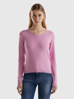 Zdjęcie produktu Benetton, Crew Neck Sweater In Pure Cotton, size XL, Pastel Pink, Women United Colors of Benetton