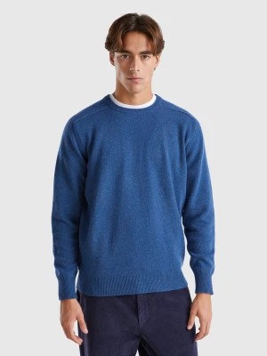 Zdjęcie produktu Benetton, Crew Neck Sweater In Pure Merino Wool, size L, Blue, Men United Colors of Benetton