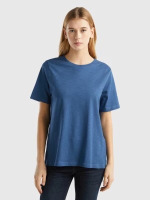 Zdjęcie produktu Benetton, Crew Neck T-shirt In Slub Cotton, size XXS, Air Force Blue, Women United Colors of Benetton