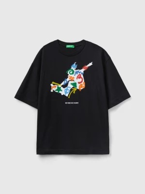 Zdjęcie produktu Benetton, Crew Neck T-shirt With Print, size 3XL, Black, Kids United Colors of Benetton