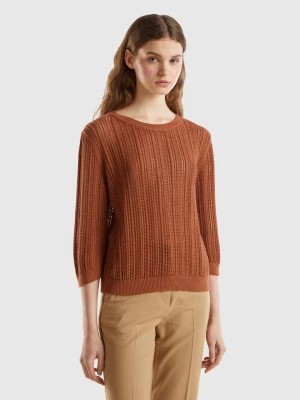 Zdjęcie produktu Benetton, Crochet Sweater, size L, Brown, Women United Colors of Benetton