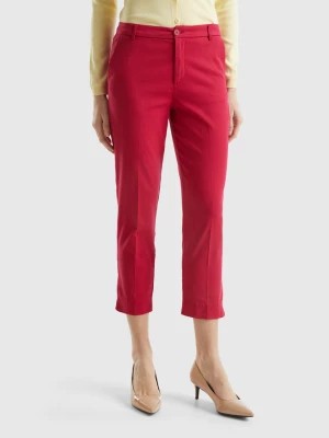 Zdjęcie produktu Benetton, Cropped Chinos In Stretch Cotton, size , Cyclamen, Women United Colors of Benetton