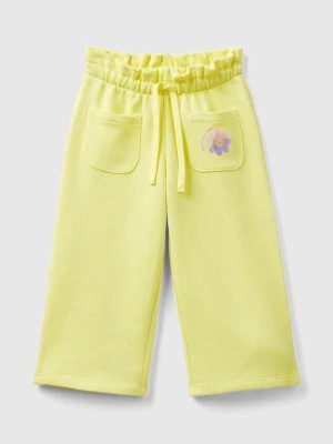 Zdjęcie produktu Benetton, Cropped Fit Sweatpants, size 82, Yellow, Kids United Colors of Benetton