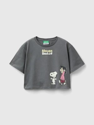 Zdjęcie produktu Benetton, Cropped ©peanuts T-shirt, size M, Dark Gray, Kids United Colors of Benetton