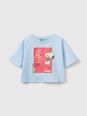 Zdjęcie produktu Benetton, Cropped ©peanuts T-shirt, size S, Sky Blue, Kids United Colors of Benetton