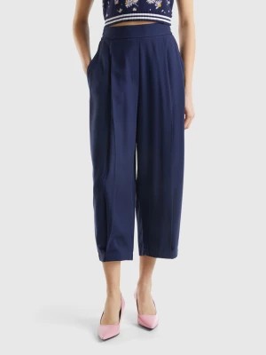 Zdjęcie produktu Benetton, Cropped Trousers With Pleats, size XXS, Dark Blue, Women United Colors of Benetton