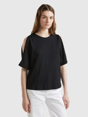 Zdjęcie produktu Benetton, Cut Out Sleeve T-shirt, size XS, Black, Women United Colors of Benetton