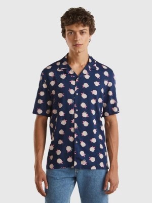 Zdjęcie produktu Benetton, Dark Blue Shirt With Blueberry Pattern, size S, Dark Blue, Men United Colors of Benetton