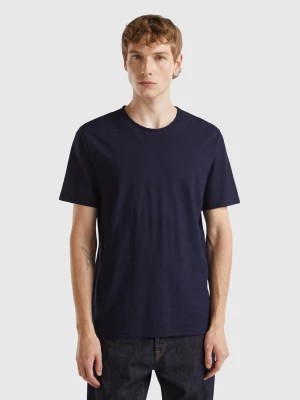 Zdjęcie produktu Benetton, Dark Blue T-shirt In Slub Cotton, size M, Dark Blue, Men United Colors of Benetton