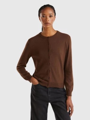 Zdjęcie produktu Benetton, Dark Brown Cardigan In Wool And Cashmere Blend, size S, Dark Brown, Women United Colors of Benetton