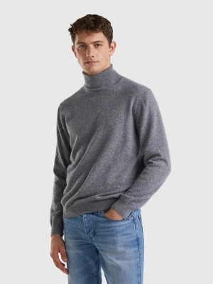 Zdjęcie produktu Benetton, Dark Gray Turtleneck In Pure Merino Wool, size L, Dark Gray, Men United Colors of Benetton