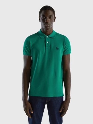 Zdjęcie produktu Benetton, Dark Green Slim Fit Polo, size XXXL, Dark Green, Men United Colors of Benetton