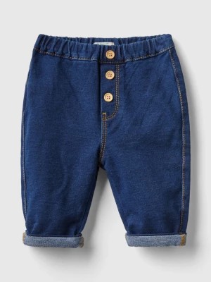 Zdjęcie produktu Benetton, Denim Look Baggy Fit Trousers, size 62, Dark Blue, Kids United Colors of Benetton