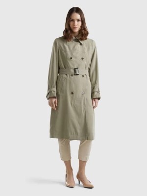 Zdjęcie produktu Benetton, Double-breasted Midi Trench Coat, size L, Light Green, Women United Colors of Benetton