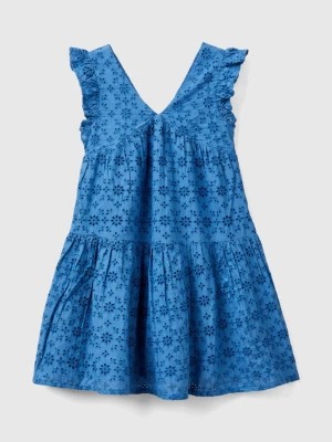 Zdjęcie produktu Benetton, Dress With Broderie Anglaise Embroidery, size 2XL, Blue, Kids United Colors of Benetton
