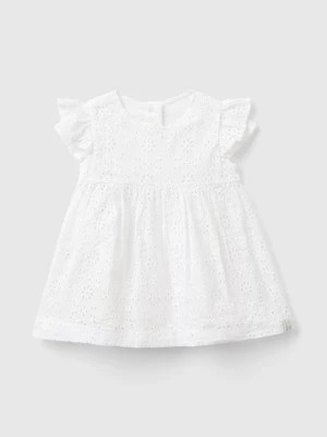 Zdjęcie produktu Benetton, Dress With Broderie Anglaise Embroidery, size 56, White, Kids United Colors of Benetton