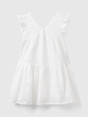 Zdjęcie produktu Benetton, Dress With Broderie Anglaise Embroidery, size XL, White, Kids United Colors of Benetton
