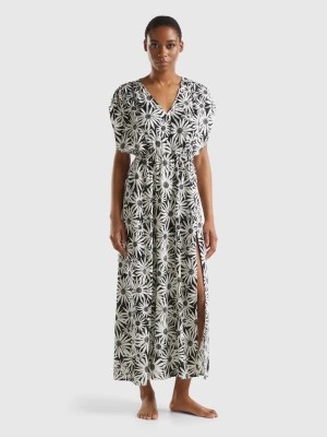 Zdjęcie produktu Benetton, Dress With Floral Print, size L, Black, Women United Colors of Benetton