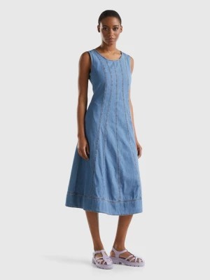 Zdjęcie produktu Benetton, Fitted Chambray Dress, size M, Light Blue, Women United Colors of Benetton