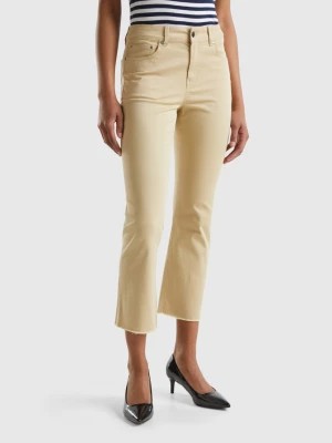 Zdjęcie produktu Benetton, Five-pocket Cropped Trousers, size 31, Beige, Women United Colors of Benetton