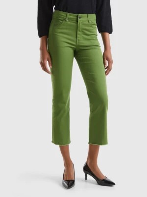 Zdjęcie produktu Benetton, Five-pocket Cropped Trousers, size 33, Military Green, Women United Colors of Benetton