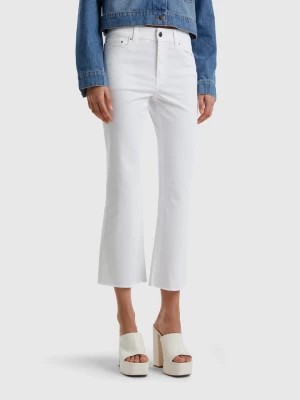 Zdjęcie produktu Benetton, Five-pocket Cropped Trousers, size 34, White, Women United Colors of Benetton
