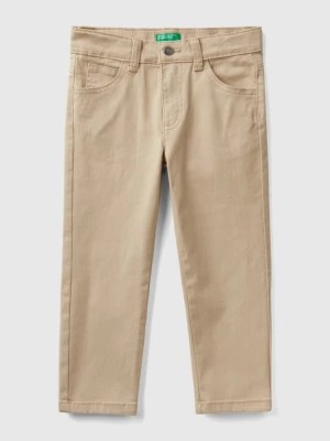 Zdjęcie produktu Benetton, Five-pocket Stretch Trousers, size 110, Beige, Kids United Colors of Benetton