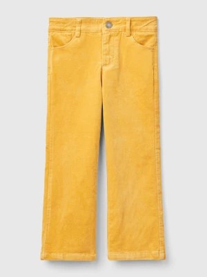 Zdjęcie produktu Benetton, Flare Fit Velvet Trousers, size 90, Yellow, Kids United Colors of Benetton