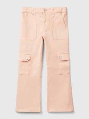 Zdjęcie produktu Benetton, Flared Cargo Trousers, size L, Soft Pink, Kids United Colors of Benetton