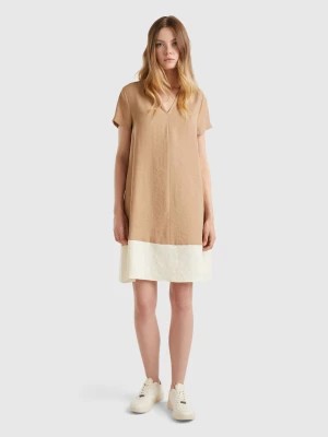 Zdjęcie produktu Benetton, Flared Dress In Modal® Blend, size L, Camel, Women United Colors of Benetton