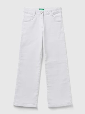 Zdjęcie produktu Benetton, Flared Stretch Pants, size L, White, Kids United Colors of Benetton