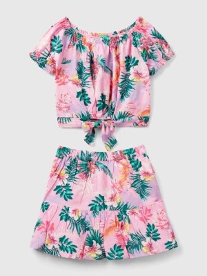 Zdjęcie produktu Benetton, Floral Top And Skirt Set, size XL, Multi-color, Kids United Colors of Benetton