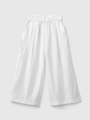 Zdjęcie produktu Benetton, Flowy Palazzo Trousers, size 110, White, Kids United Colors of Benetton