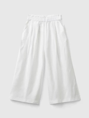Zdjęcie produktu Benetton, Flowy Palazzo Trousers, size 116, White, Kids United Colors of Benetton