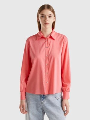 Zdjęcie produktu Benetton, Flowy Stretch Shirt, size L, Pink, Women United Colors of Benetton