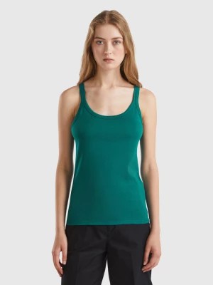Zdjęcie produktu Benetton, Forest Green Tank Top In Pure Cotton, size XXS, Dark Green, Women United Colors of Benetton